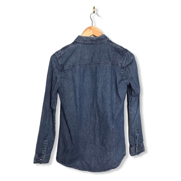 BP | Button Down Denim Long Sleeve Top Jean Shirt - Picture 7 of 11